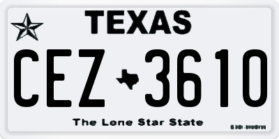 TX license plate CEZ3610