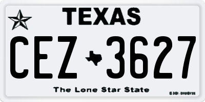 TX license plate CEZ3627