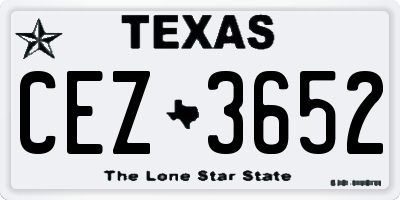 TX license plate CEZ3652