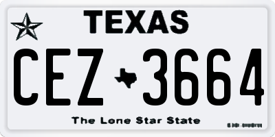 TX license plate CEZ3664