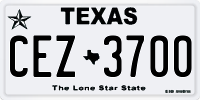 TX license plate CEZ3700