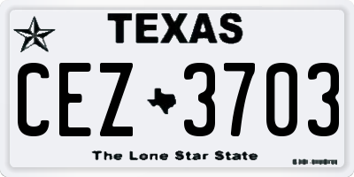 TX license plate CEZ3703