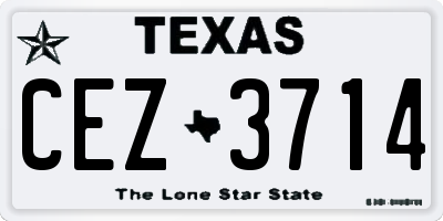 TX license plate CEZ3714