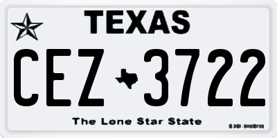 TX license plate CEZ3722