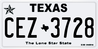 TX license plate CEZ3728