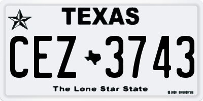 TX license plate CEZ3743