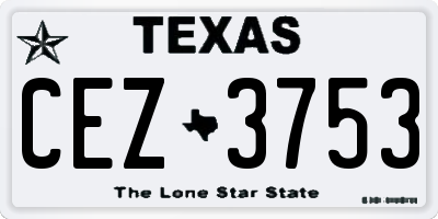 TX license plate CEZ3753