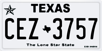 TX license plate CEZ3757
