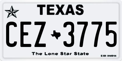 TX license plate CEZ3775
