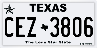 TX license plate CEZ3806