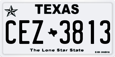 TX license plate CEZ3813