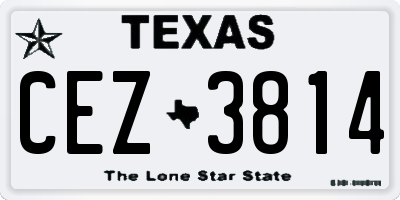 TX license plate CEZ3814