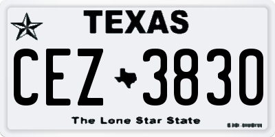 TX license plate CEZ3830