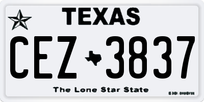 TX license plate CEZ3837