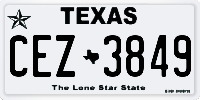 TX license plate CEZ3849