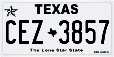 TX license plate CEZ3857