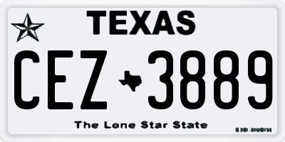 TX license plate CEZ3889
