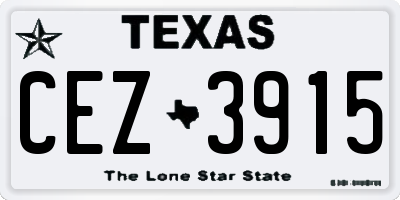 TX license plate CEZ3915