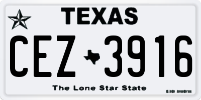 TX license plate CEZ3916