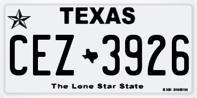 TX license plate CEZ3926