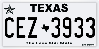 TX license plate CEZ3933