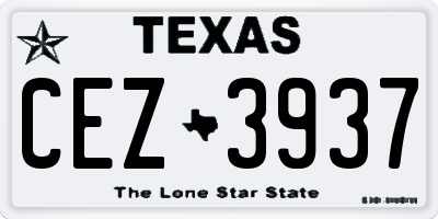 TX license plate CEZ3937