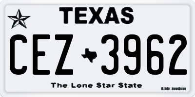 TX license plate CEZ3962