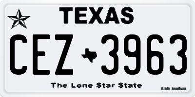 TX license plate CEZ3963