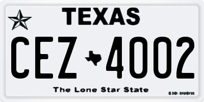 TX license plate CEZ4002