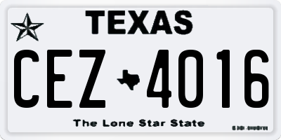 TX license plate CEZ4016