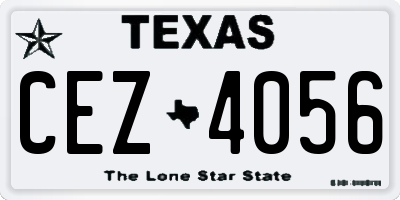 TX license plate CEZ4056