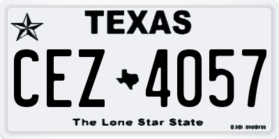 TX license plate CEZ4057