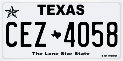 TX license plate CEZ4058