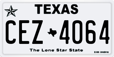 TX license plate CEZ4064
