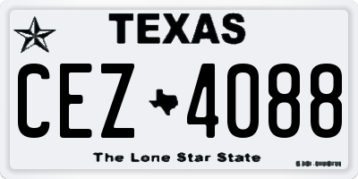TX license plate CEZ4088