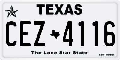 TX license plate CEZ4116