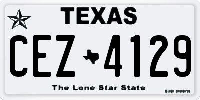 TX license plate CEZ4129
