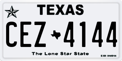 TX license plate CEZ4144
