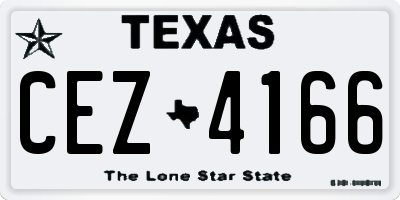 TX license plate CEZ4166