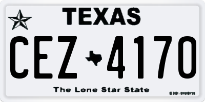 TX license plate CEZ4170