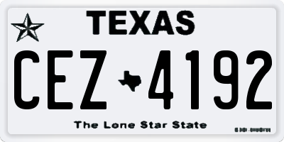 TX license plate CEZ4192