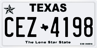 TX license plate CEZ4198