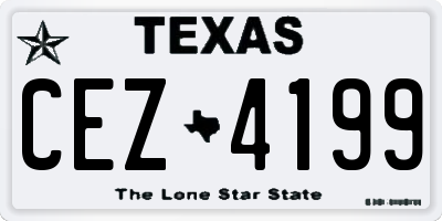 TX license plate CEZ4199