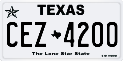 TX license plate CEZ4200