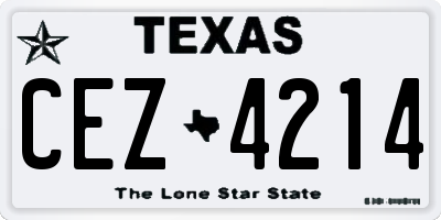 TX license plate CEZ4214