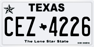 TX license plate CEZ4226