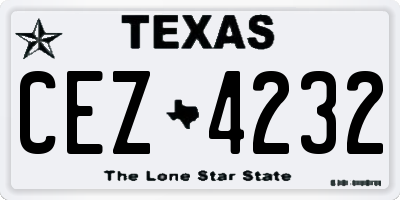 TX license plate CEZ4232
