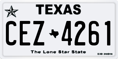 TX license plate CEZ4261