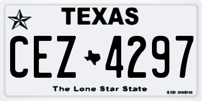 TX license plate CEZ4297