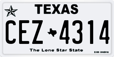 TX license plate CEZ4314